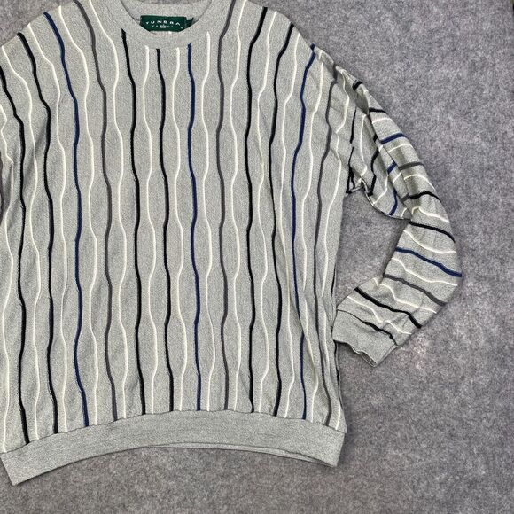 VTG Tundra Mens XL Sweater Multi Color Canada Mercerized Cable Coogi - Picture 3 of 8